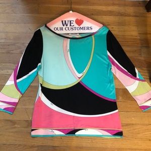 Emilio Pucci 3/4 sleeve Rayon Top Size 6